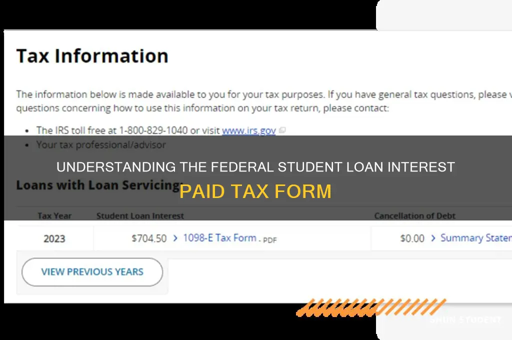 what is the student loan interest paid federal form