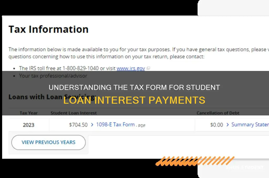 what is the tax form for student loan interest paid