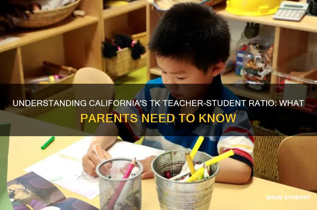 what is the teacher student ratio for tk in ca