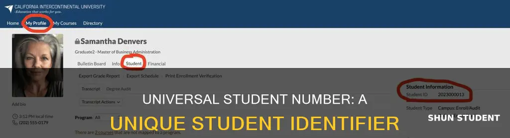 what is universal student number