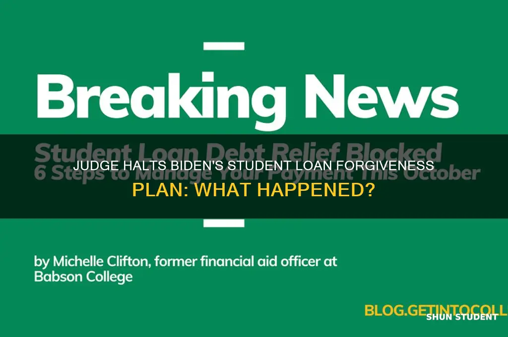 what judge blocked student loan forgiveness