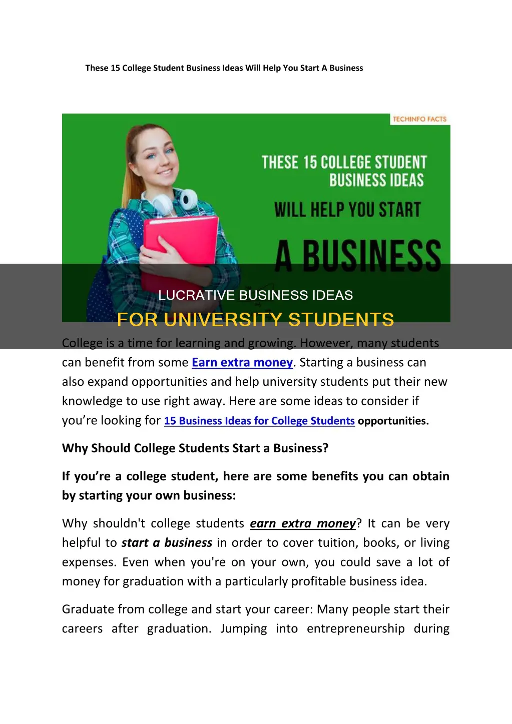 what kind of business can a university student do