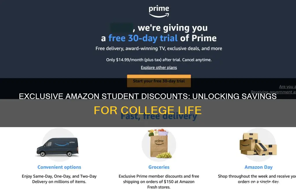 what kind of exclusive discounts does amazon offer students get