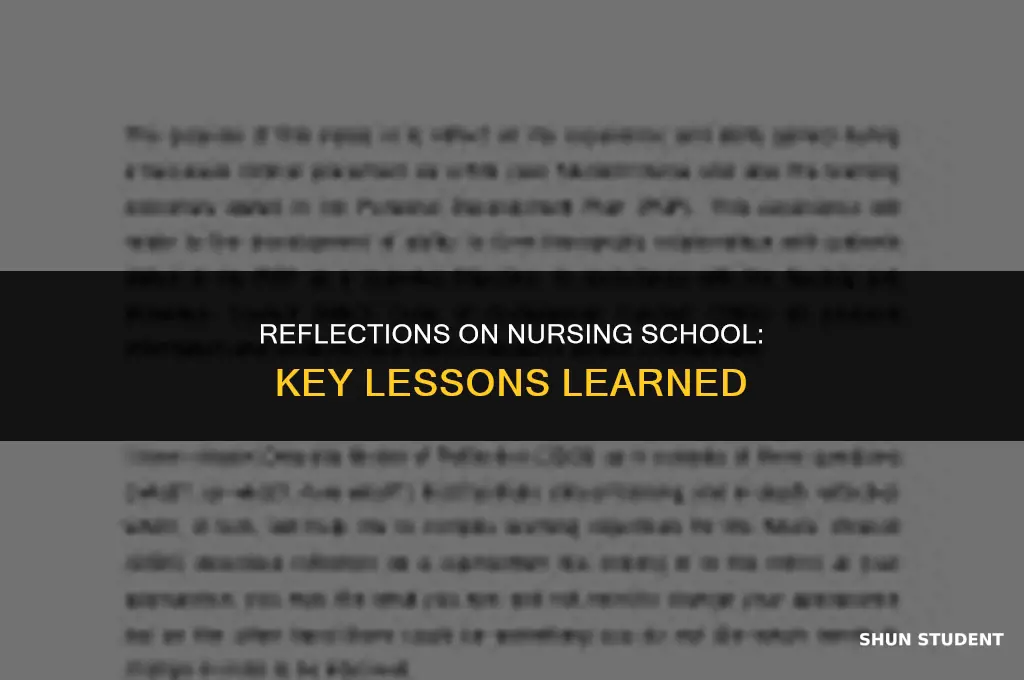 what lessons did you learn as a student nurse