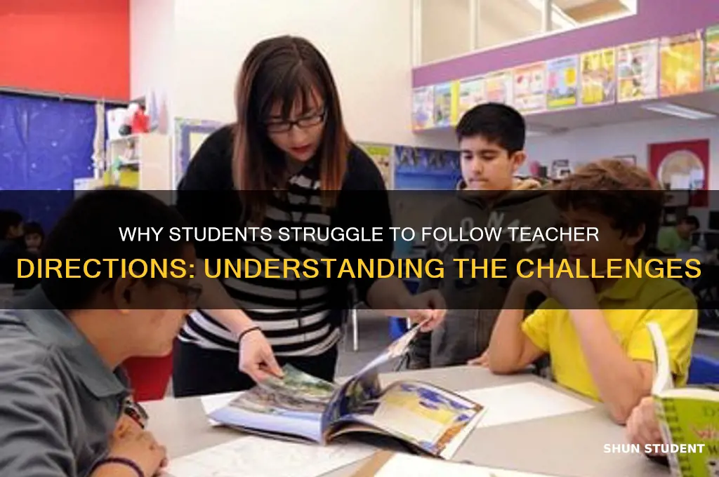 what means when a students cannot follow teacher directions