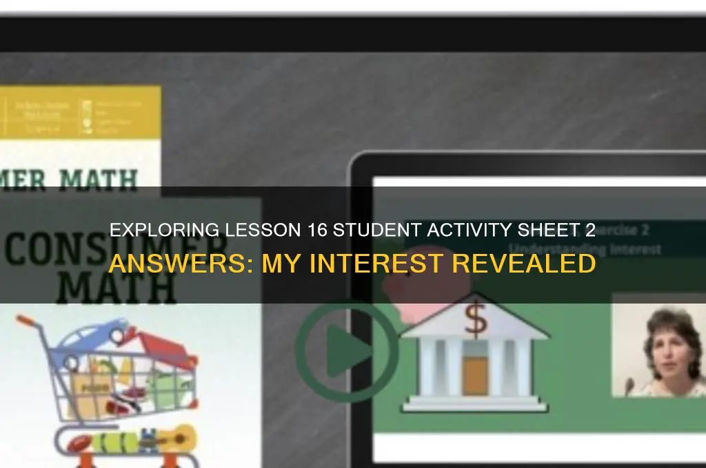 what my interest lesson 16 student activity sheet 2 answers
