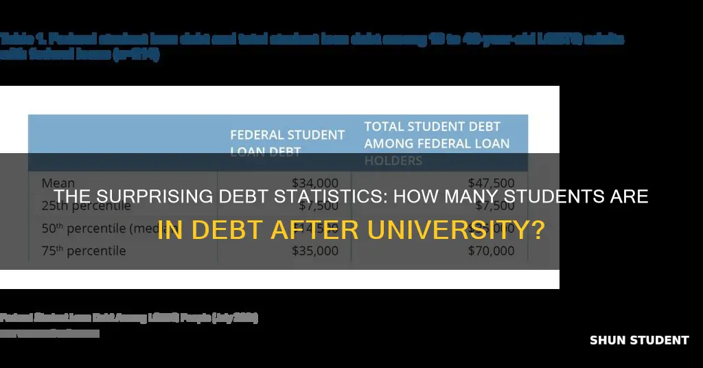 what perceent of students have debt after university