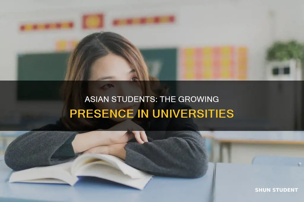 what percent of college university students are asian