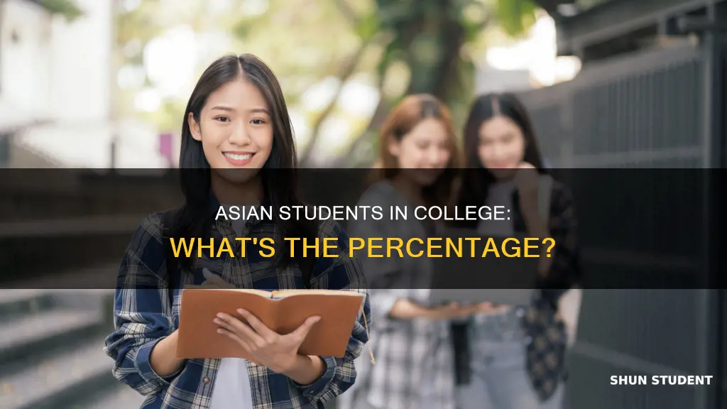 what percent of college university students are asian