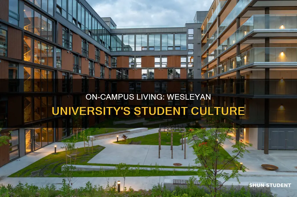 what percent of students at wesleyan university live on campus