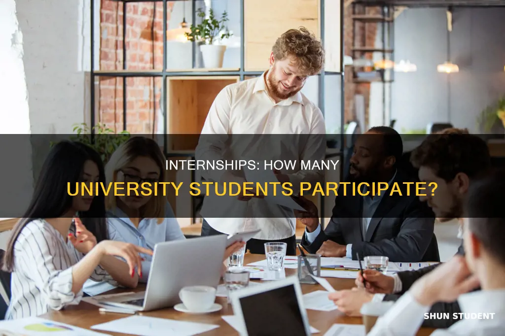 what percentage of university students intern