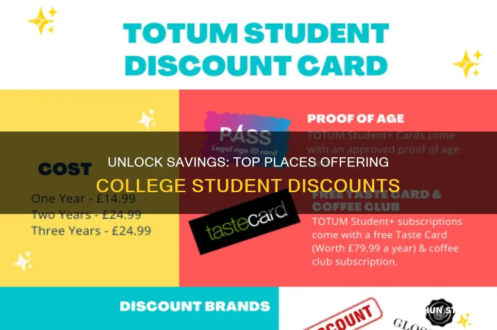 what places do college student discounts