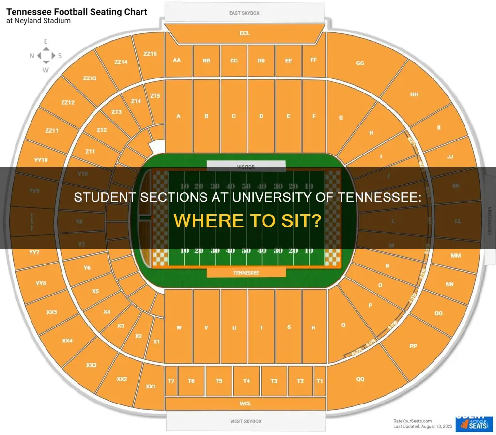what sections are the student sections at university of tennessee