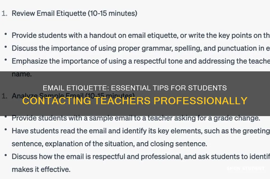what should a not student do when emailing a teacher