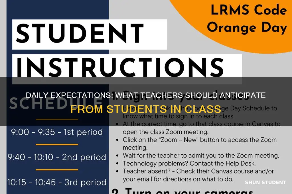 what should teacher expect of students each day