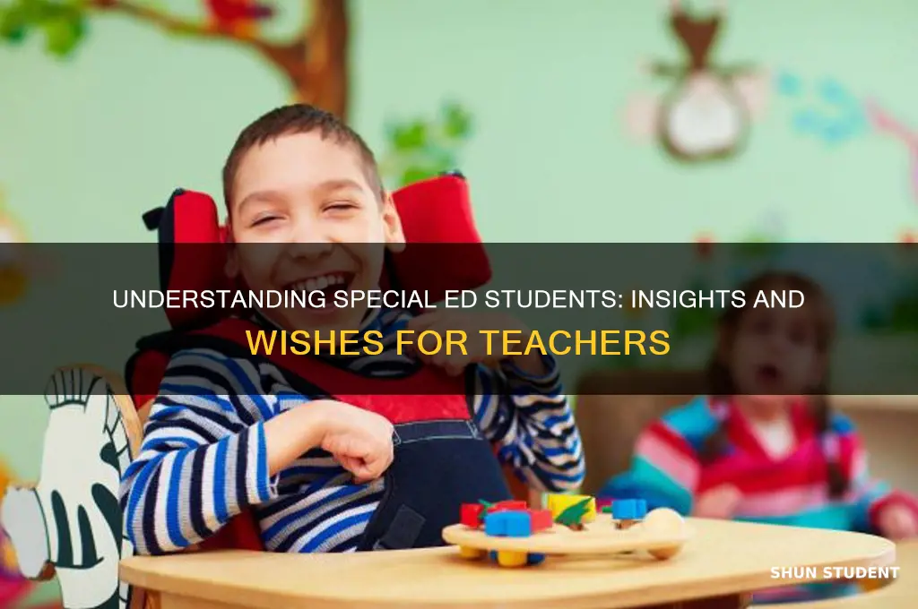 what special ed students want their teacher to know