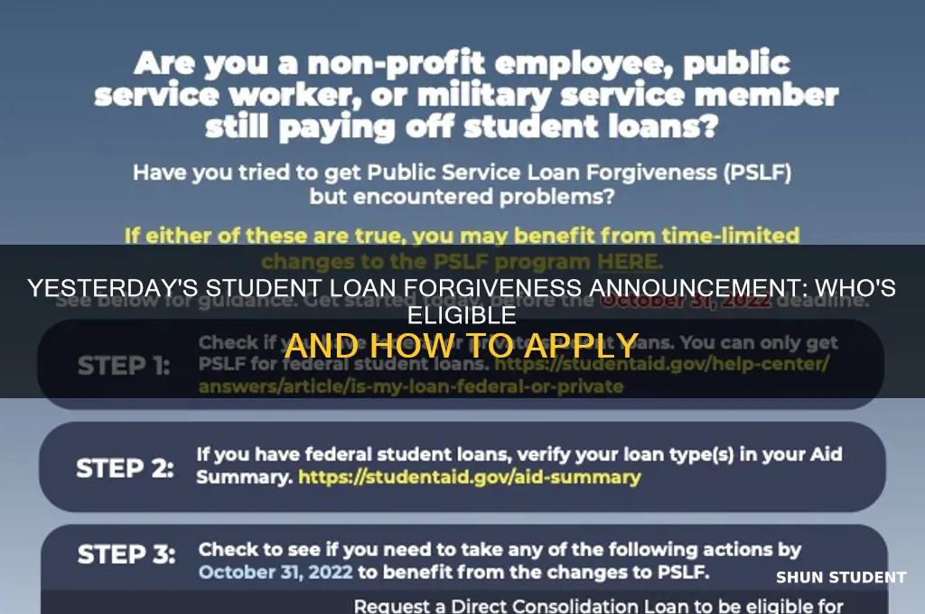 what student loans were forgiven yesterday