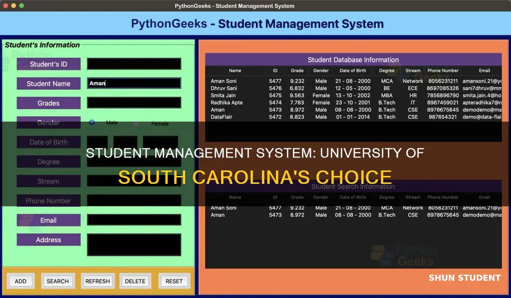 what student management system does university of south carolina use