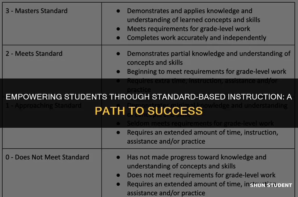 what students need standard based instruction