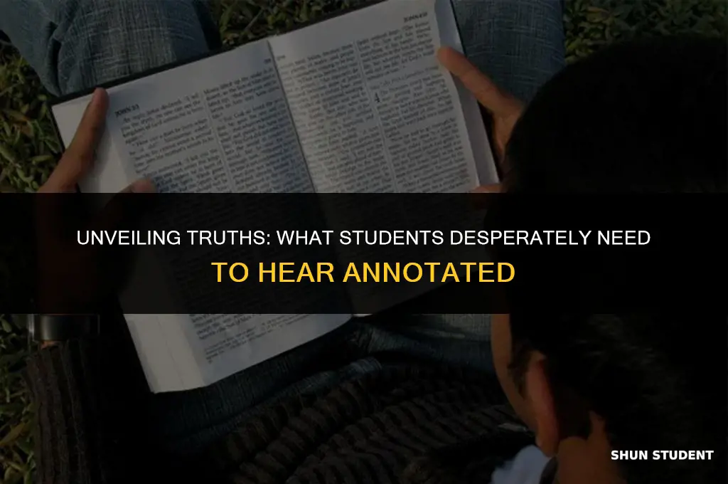 what students really need to hear annotated