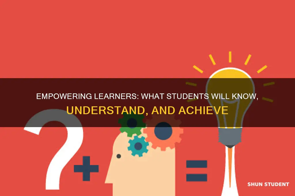 what students will know understand and do