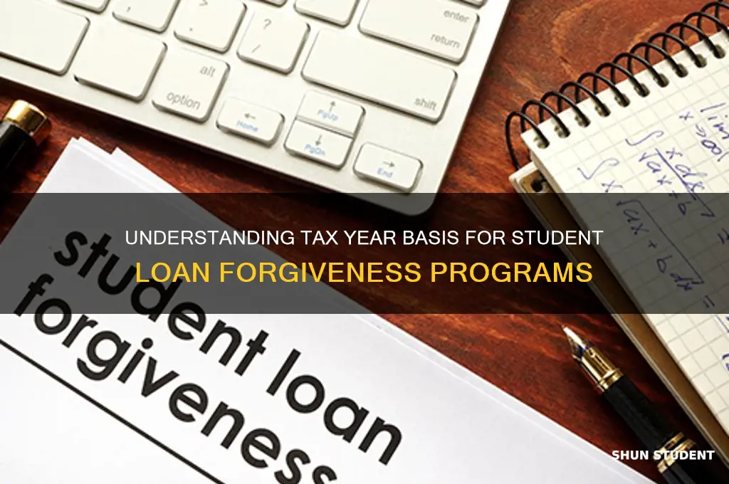 what tax year will student loan forgiveness be based on