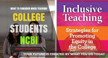 Teaching College Students: Key NCBI Considerations for Effective Learning