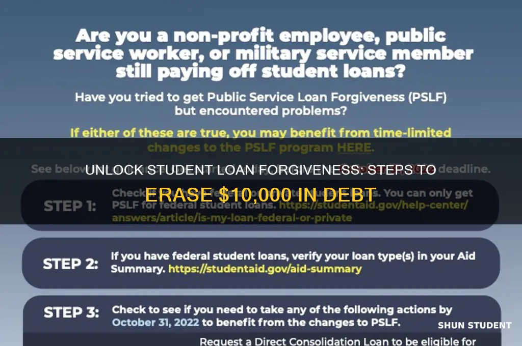 what to do to get 10k student loan forgiveness