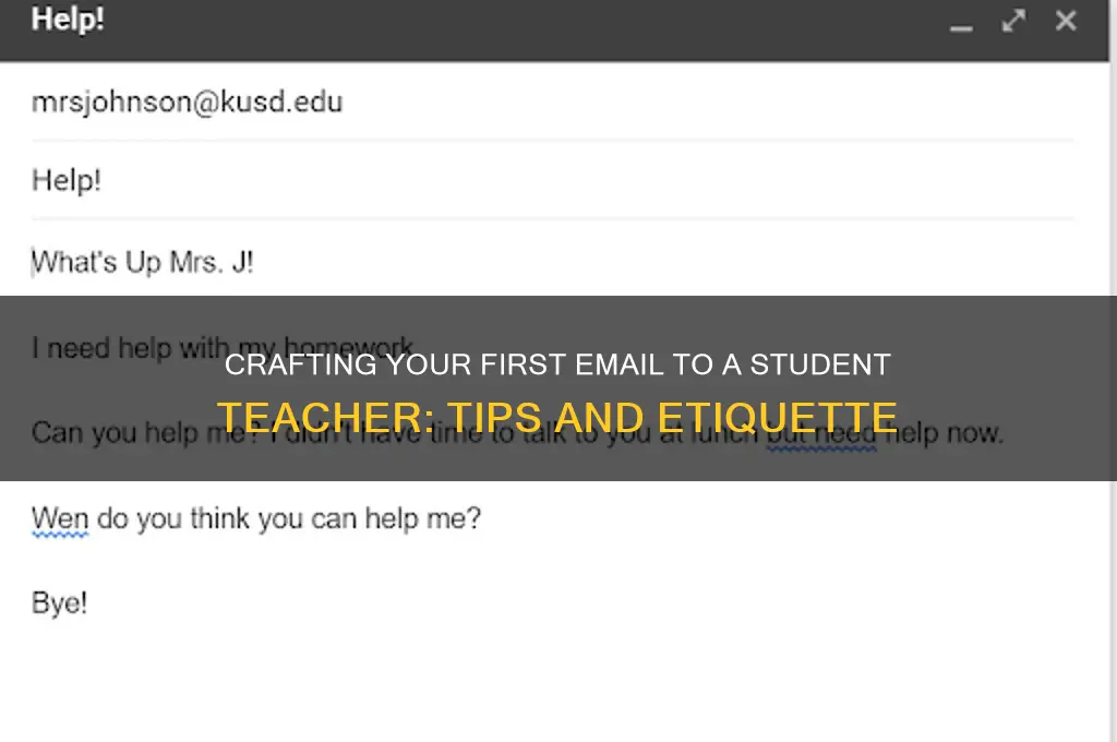 what to email student teacher first