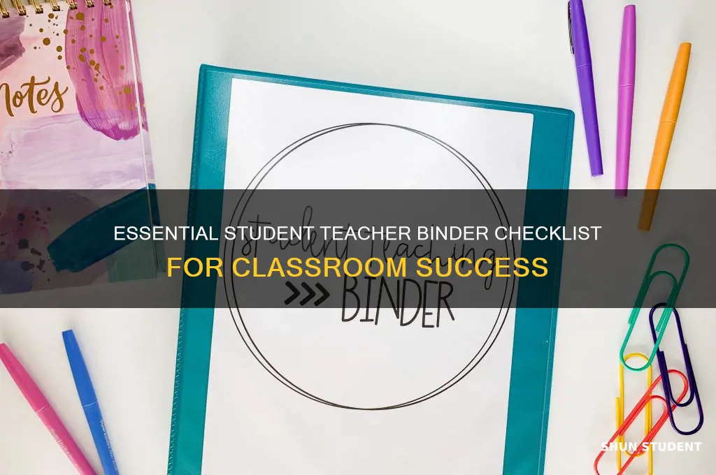 what to have in your student teacher binder