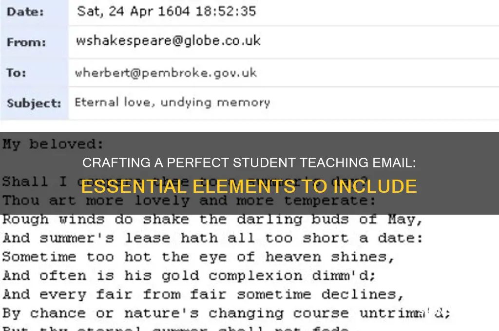 what to include in student teaching email