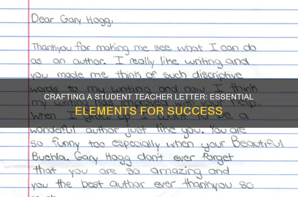 what to include in your student teacher letter