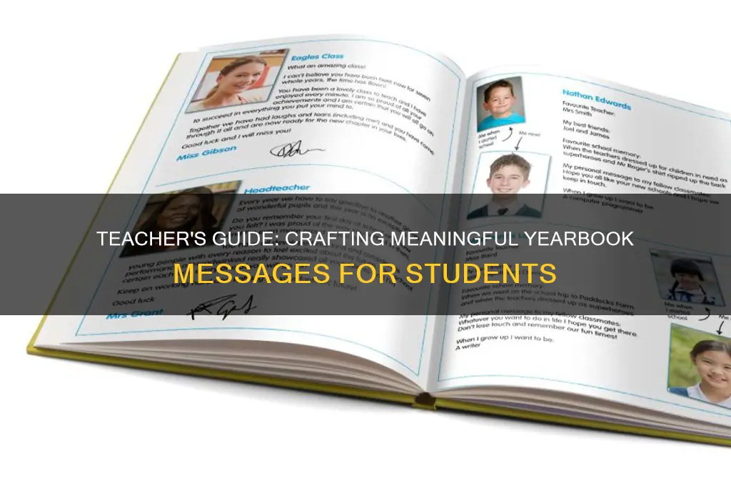 what to put in student yearbook from teacher