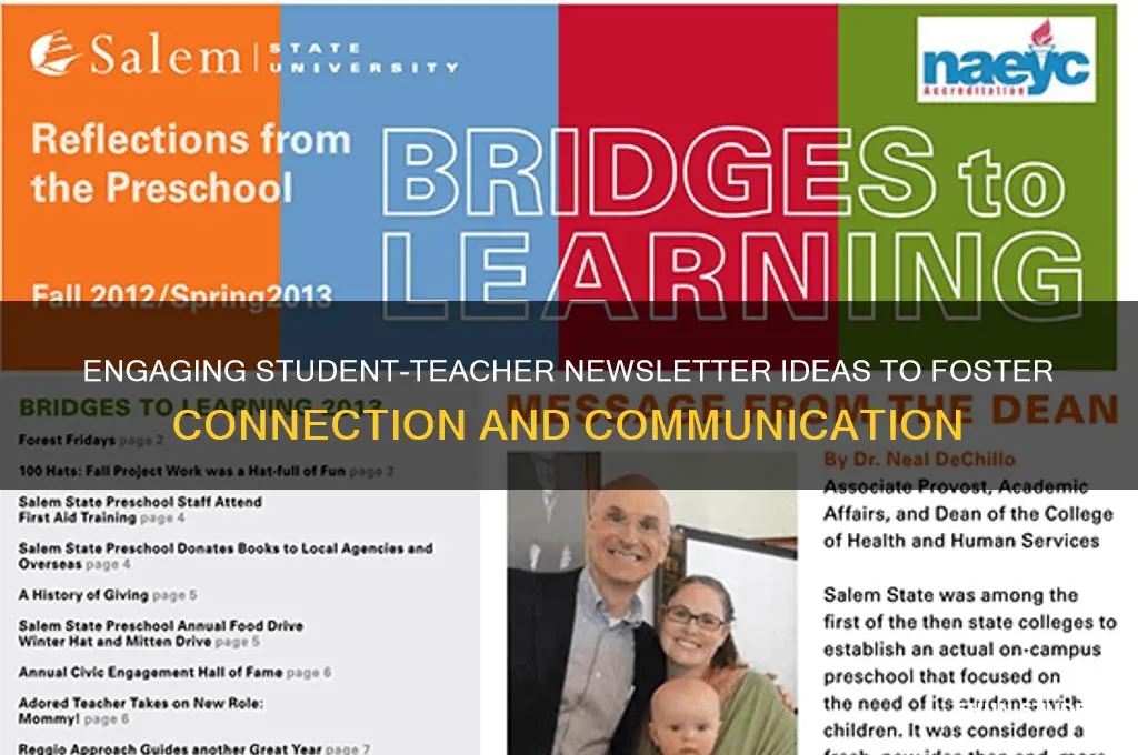 what to put on student teacher newsletter
