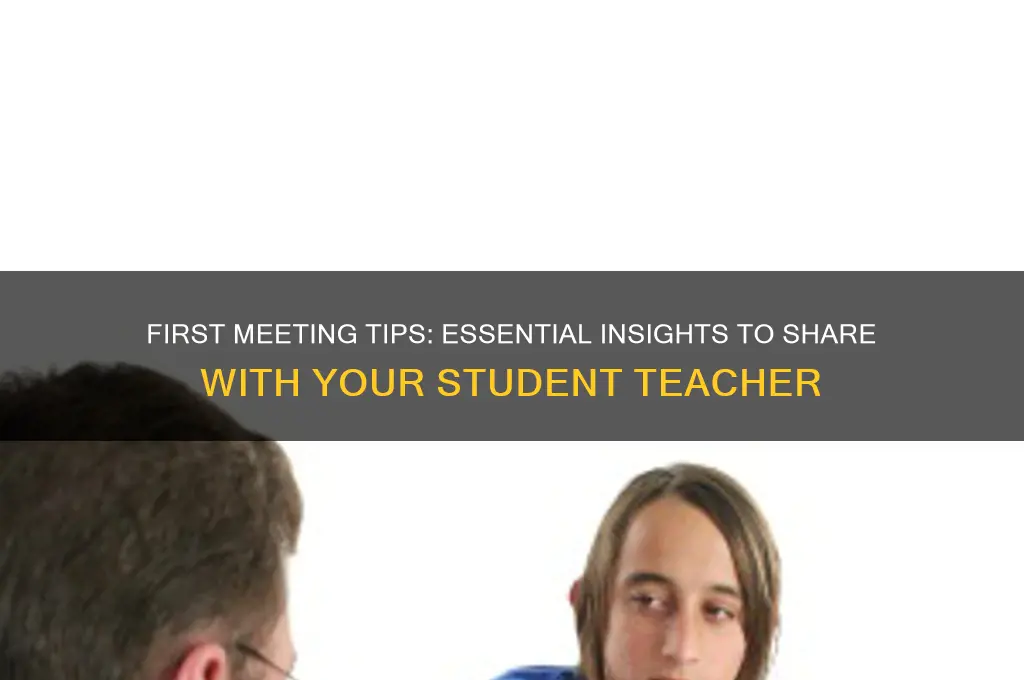 what to share with student teacher at first meeting