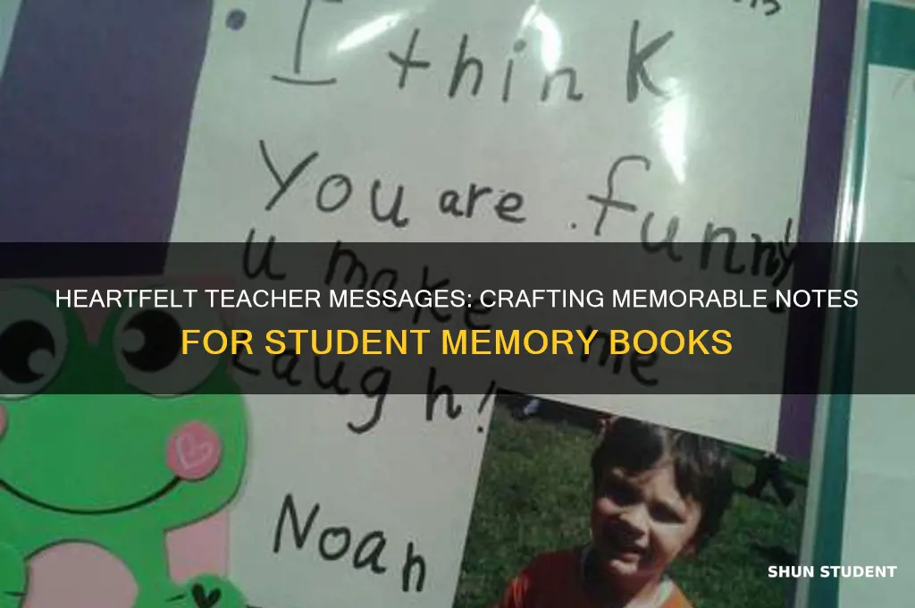 what to write in a students memory book from teacher