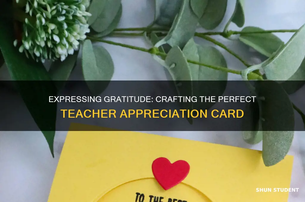 what to write in a teacher appreciation card from student
