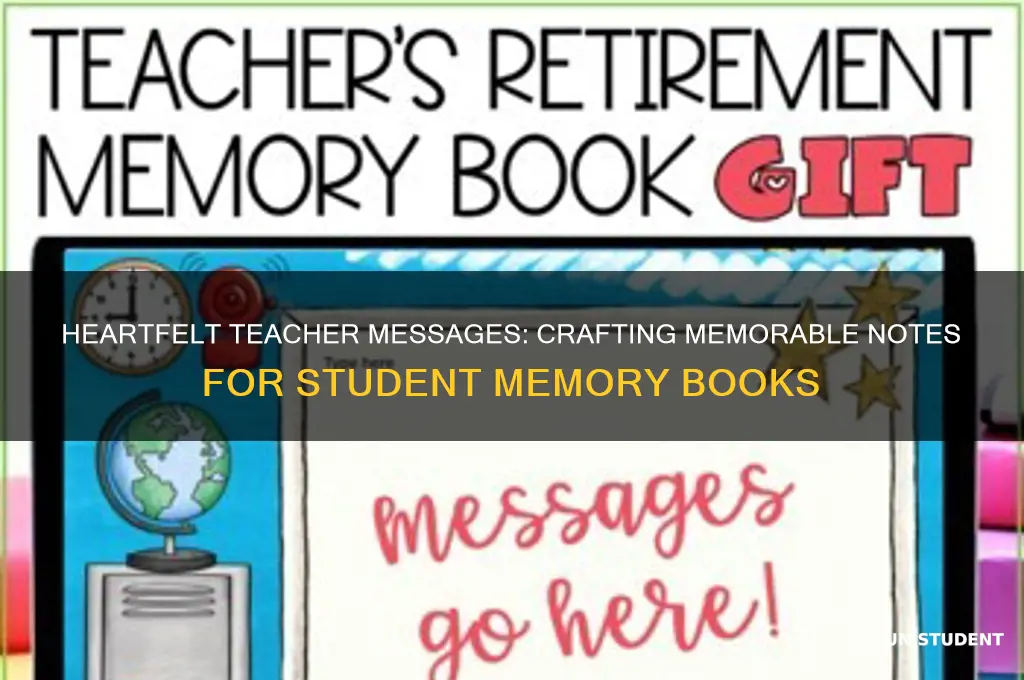 what to write in students memory book from teacher
