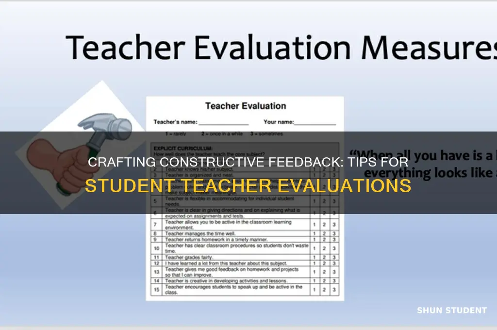 what to write on a student teacher evaluation