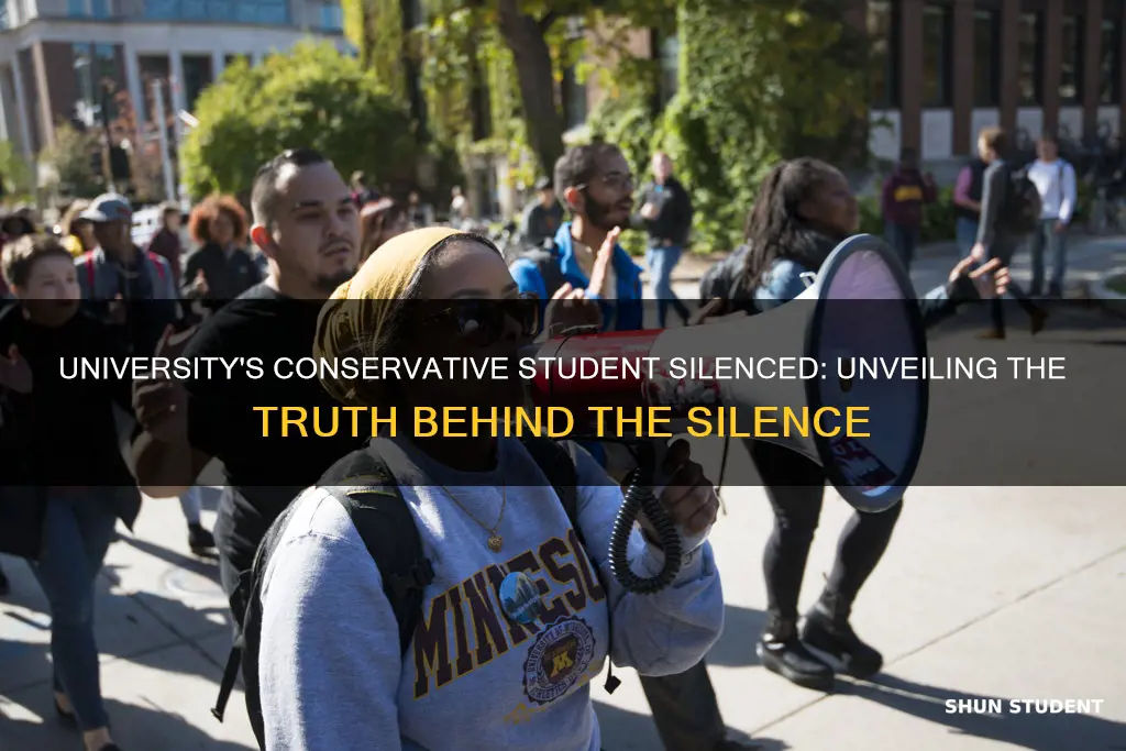 what university forbit the conservative student from speaking his mind