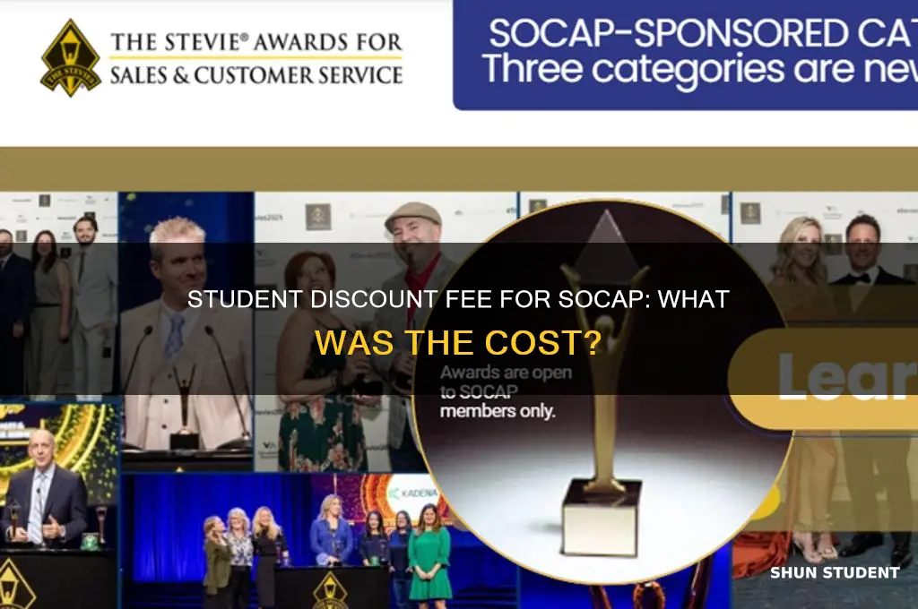 what was the student discount fee for socap