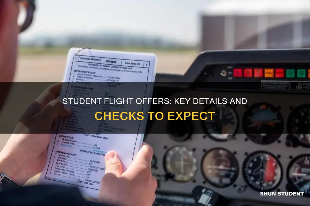 what will be checked in student offer of flights