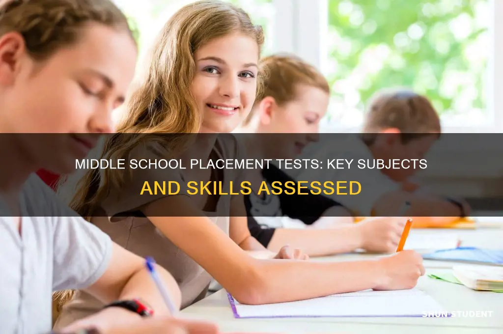 what will students be tested in for middle placement