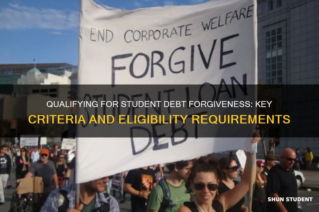 what would qulify me for student debt forgivness