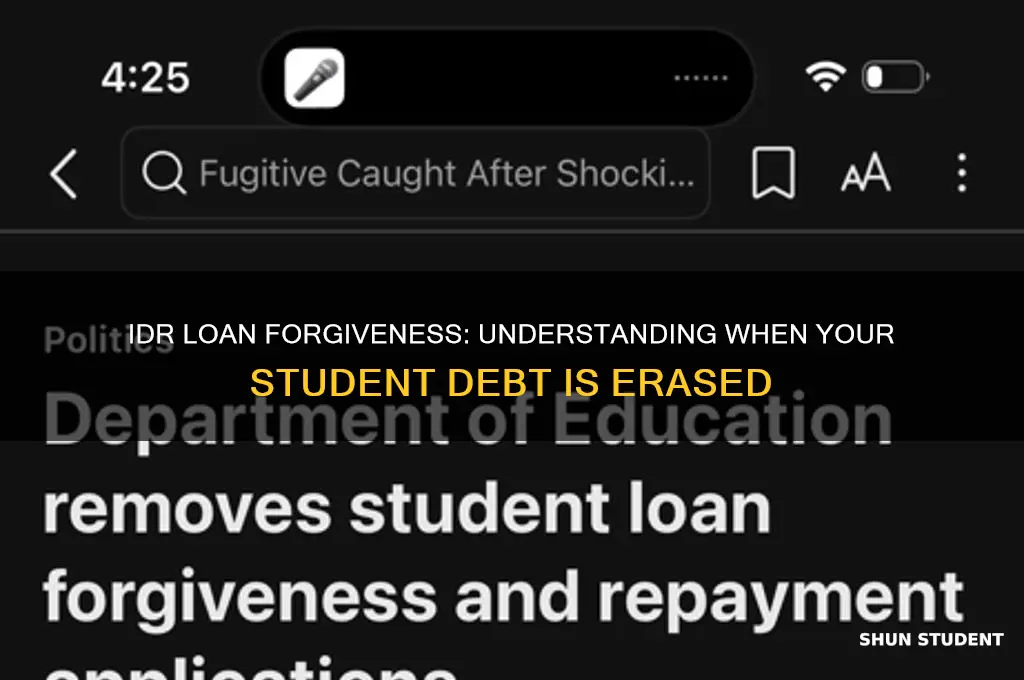 when are idr student loans forgiven