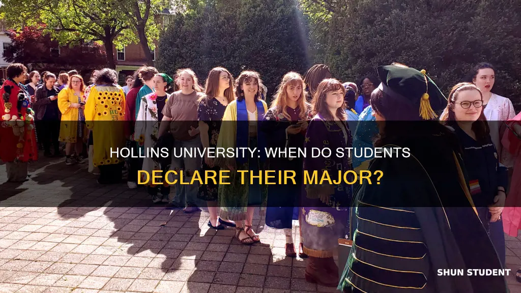 when do students at hollins university declare major