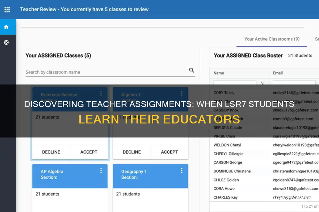 when do students find out their teacher lsr7