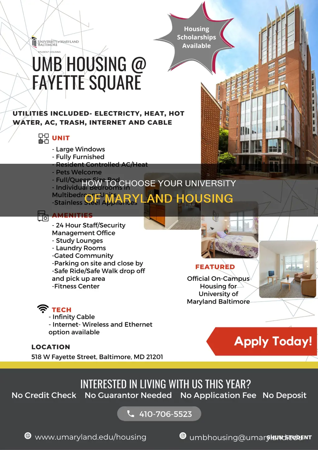 when do students get to choose housing university of maryland