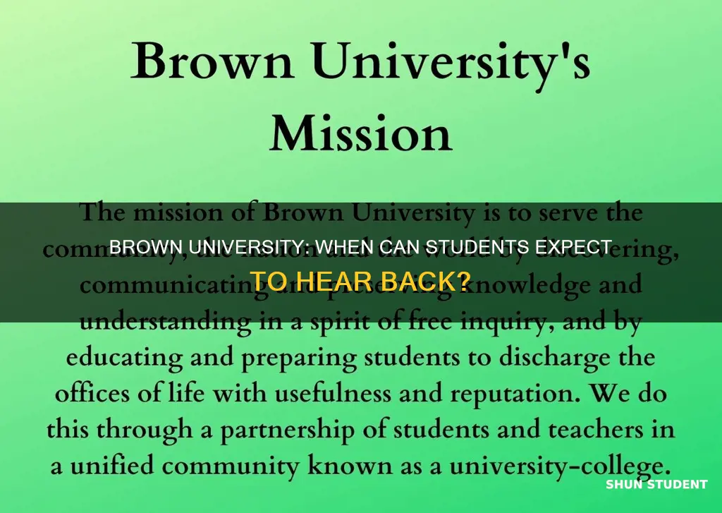 when do students hear from brown university fot regular admission