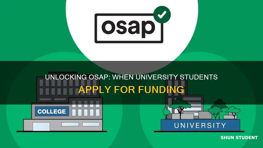 when do university students apply for osap